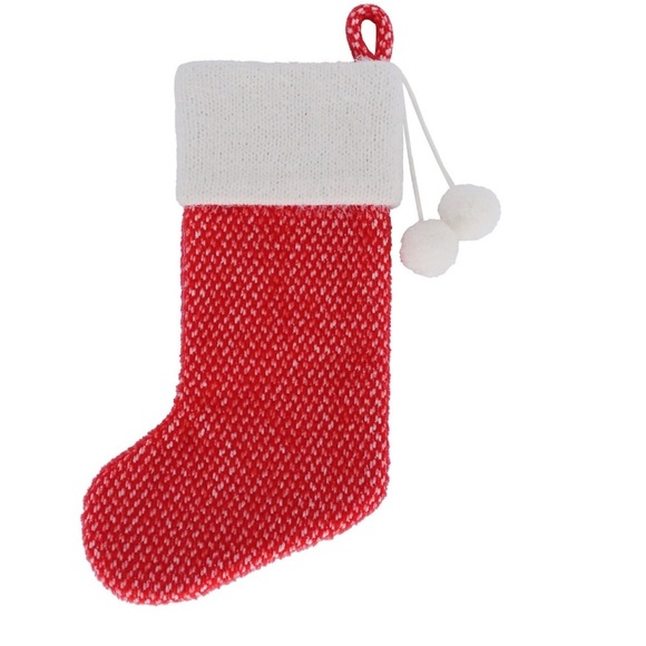 St. Nicholas Square Red Knit Christmas Stocking set of 4  NWT - Picture 3 of 5